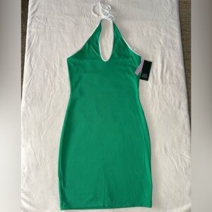 Halter Dress in Jade Green - Bodycon Size Medium NWT convertible straps - new
